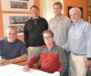 L to R. Joe Cook, Estimater. Bryant Zeph, Project manager. Chapman Smith, President. Jim Quine, Controller. Shapleigh Smith, Project Manager.